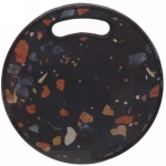 Доска разделочная пластиковая «Stone» 30*1см Крошка темная, круглая