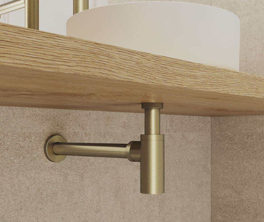 Бутылочный сифон для умывальника, матовое золото, Optima Home, IDDIS, OPTMG00i84