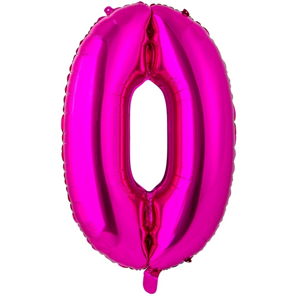 Фольгированные цифры в цвете фуксия 66 см / 102 см