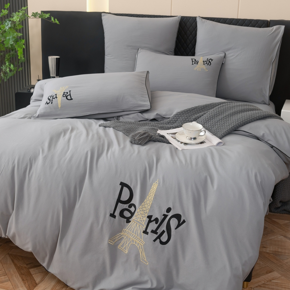 КПБ Mood of Paris на резинке MPR010, 2 спальный, 4 наволочки, простынь 160*200*35