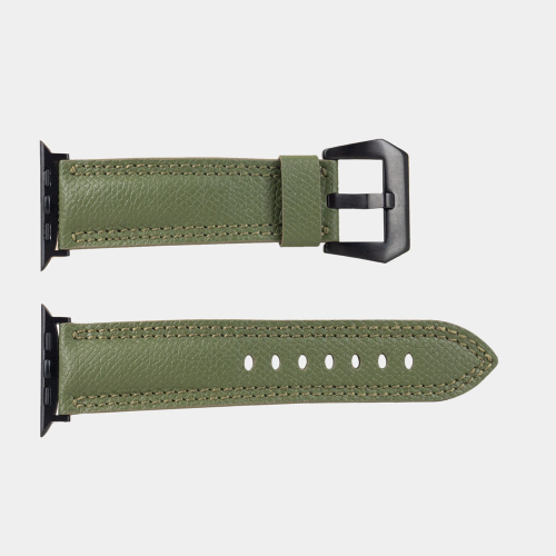 Ремешок для Apple Watch Ultra 49mm из кожи Saffiano, зеленого цвета