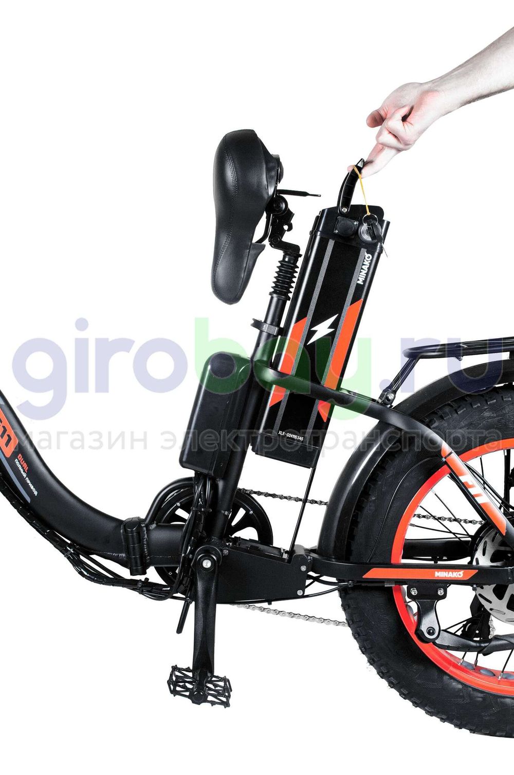 Электровелосипед Minako F11 Pro Dual 48V/20Ah (полный привод) 2025 года - Красный обод фото №5
