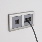 Накладка для двойной розетки Ethernet RJ-45 серо-коричневый