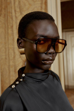 ZARA АТЛАСНАЯ БЛУЗА С ПУГОВИЦАМИ НА ПЛЕЧЕ, ЧЕРНЫЙ