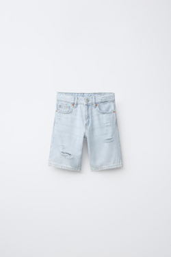 ZARA ДЖИНСОВЫЕ ШОРТЫ, ГОЛУБОЙ