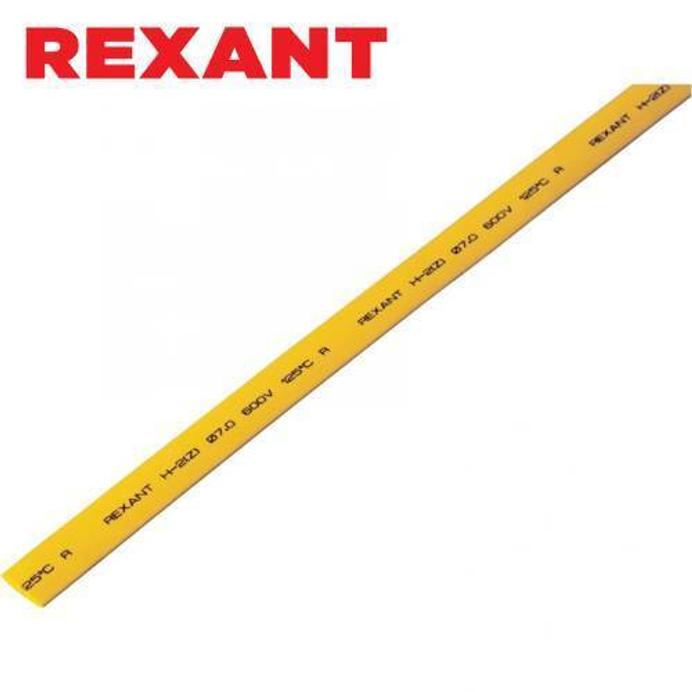 7,0/3,5 мм 1м термоусаживаемая трубка желтая Rexant/20-7002