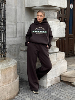 Худи 02 EMPATHY AND SYMPATHY, с начесом, горький шоколад