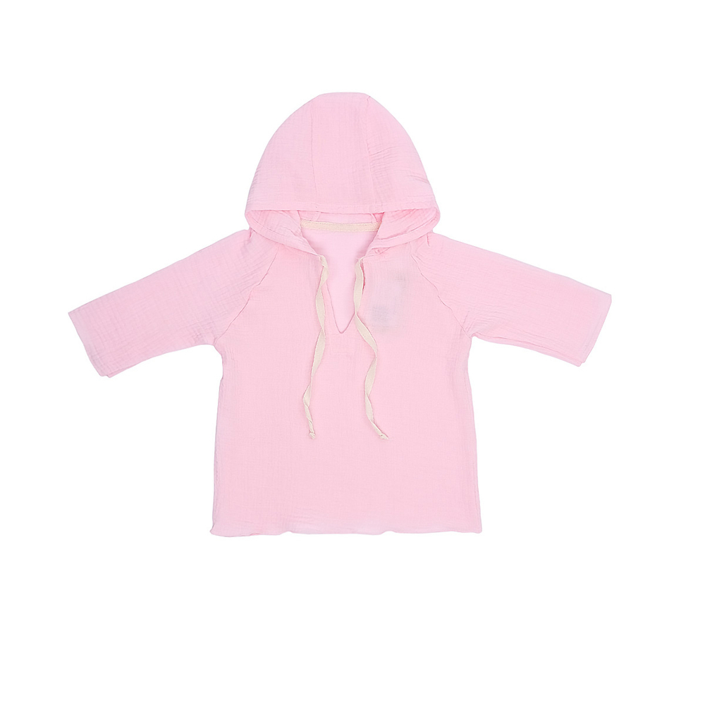 Муслиновая летняя детская кофта розовая