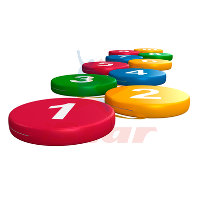 Мягкий модуль игровой - "Змейка-шагайка - 10 пронумерованных элементов - основа: антислип"