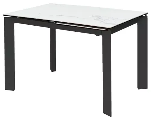 Стол CORNER 120 HIGH GLOSS STATUARIO керамика/ черный каркас