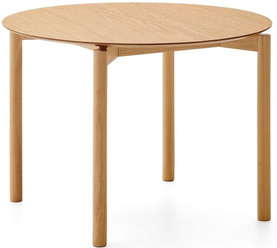 Круглый стол Indara из шпона и каучукового дерева с натуральной отделкой Ø100 Испания La Forma