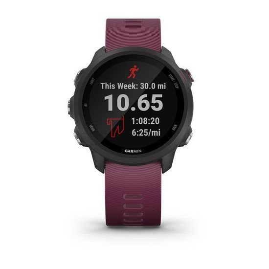 Часы для бега Garmin Forerunner 245 черный с вишневым ремешком (010-02120-11)