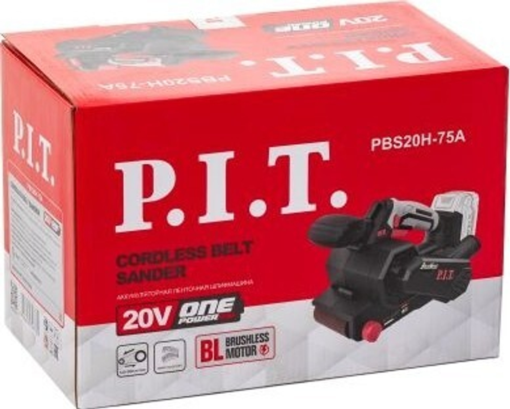Шлифмашина ленточная аккумуляторная P.I.T. PBS20H-75A бесщеточная Solo