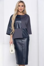 Юбка из экокожи (синяя) Ю8822 LT Collection