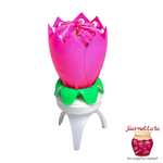 Свеча для торта музыкальная "Тюльпан", крутящаяся, розовая, 14,5*6 см