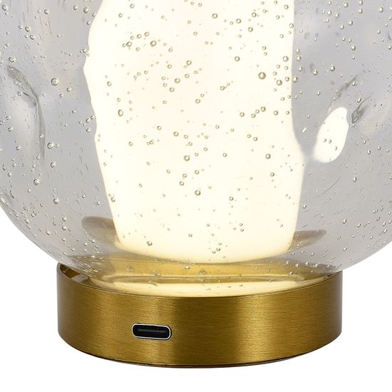 SL6520.304.01 Прикроватная лампа ST-Luce латунь/прозрачный с пузырьками воздуха LED 1*5W 4000K HELMI