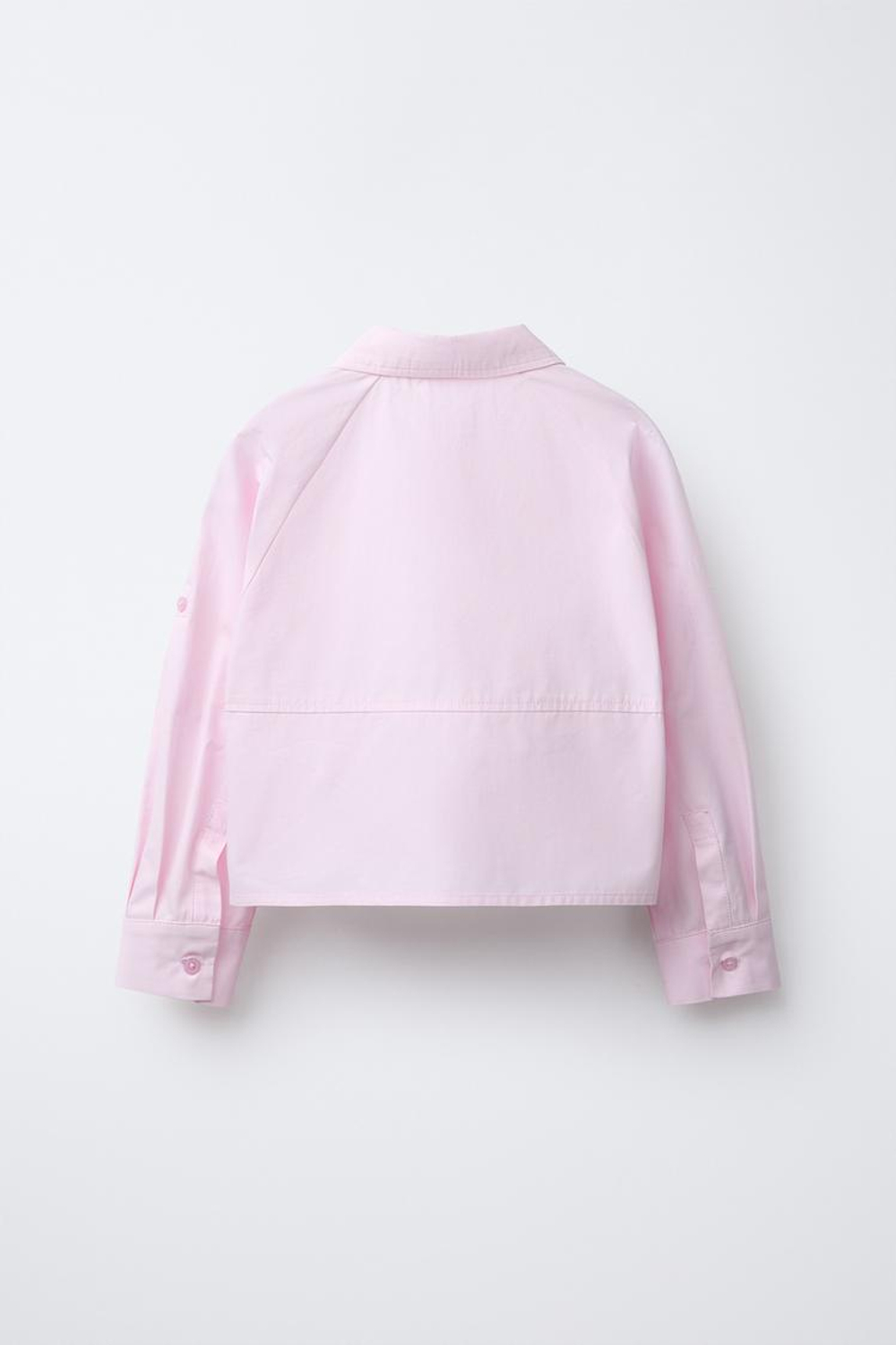 ZARA УКОРОЧЕННАЯ РУБАШКА С КАРМАНАМИ, РОЗОВЫЙ