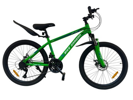 Велосипед Bike Dragon 24" 21скор (стальная рама, SunRun, диск. тормоз) BD-2-24-2 зеленый