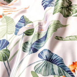 Комплект постельного белья на резинке Сатин MS «Тропический бриз»