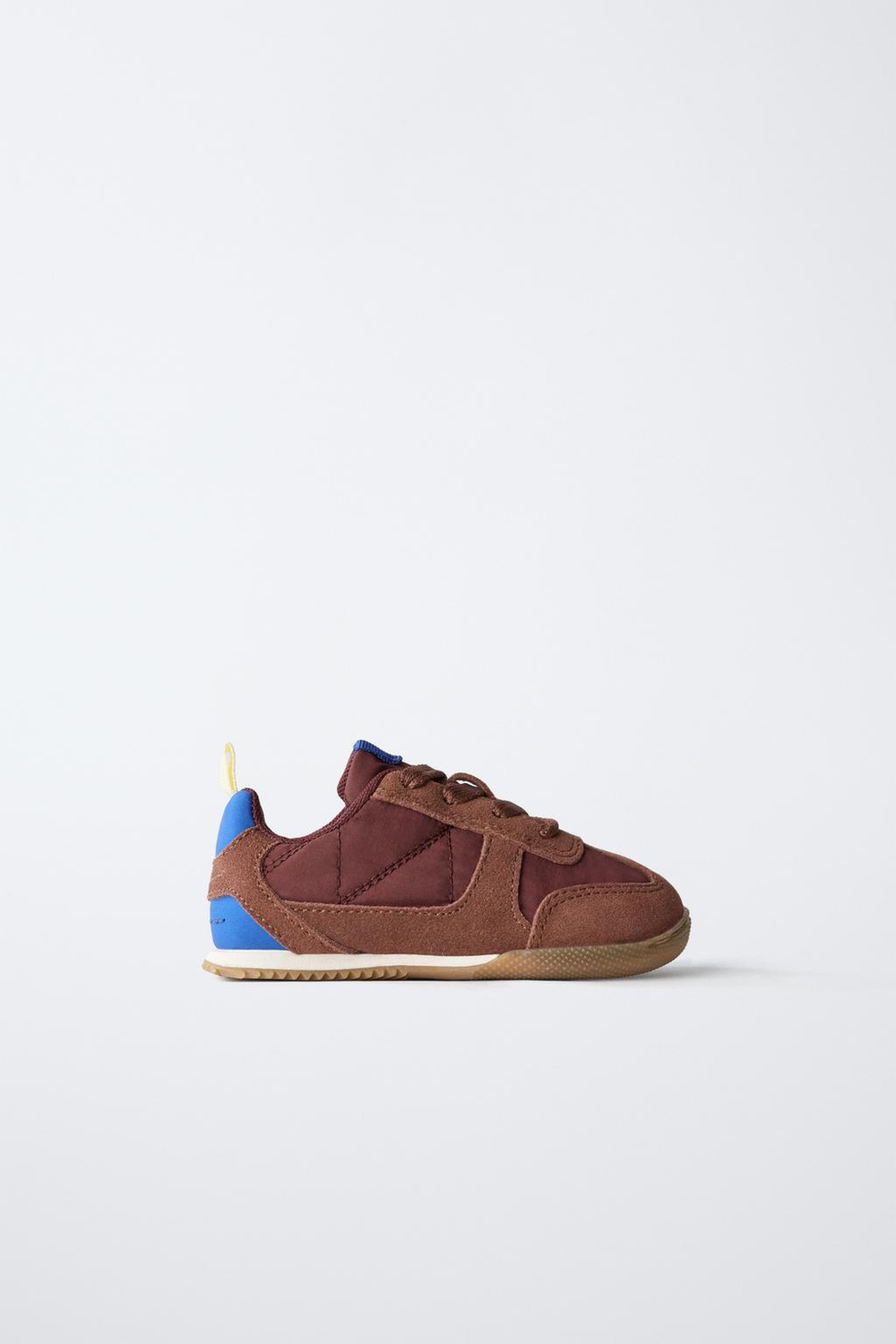 ZARA КРОССОВКИ ИЗ РАЗНЫХ МАТЕРИАЛОВ, КОРИЧНЕВЫЙ