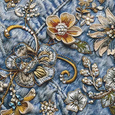 Деним и вышивка