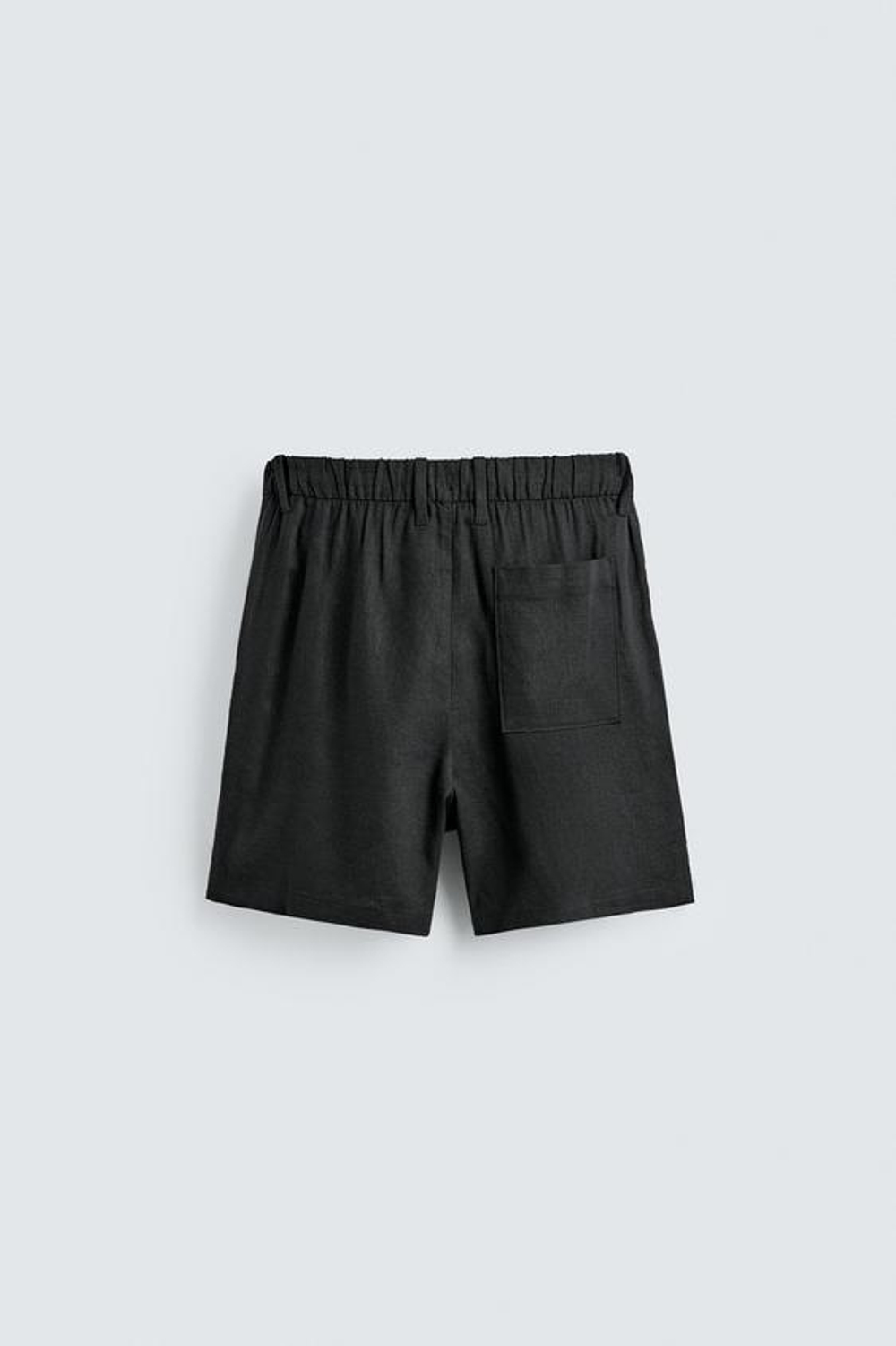 ZARA ШОРТЫ RELAXED FIT ИЗ ЛЬНА И ВИСКОЗЫ, ЧЕРНЫЙ