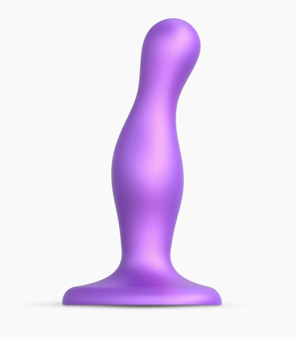 Фиолетовая насадка Strap-On-Me Dildo Plug Curvy size S (Цвет: фиолетовый)