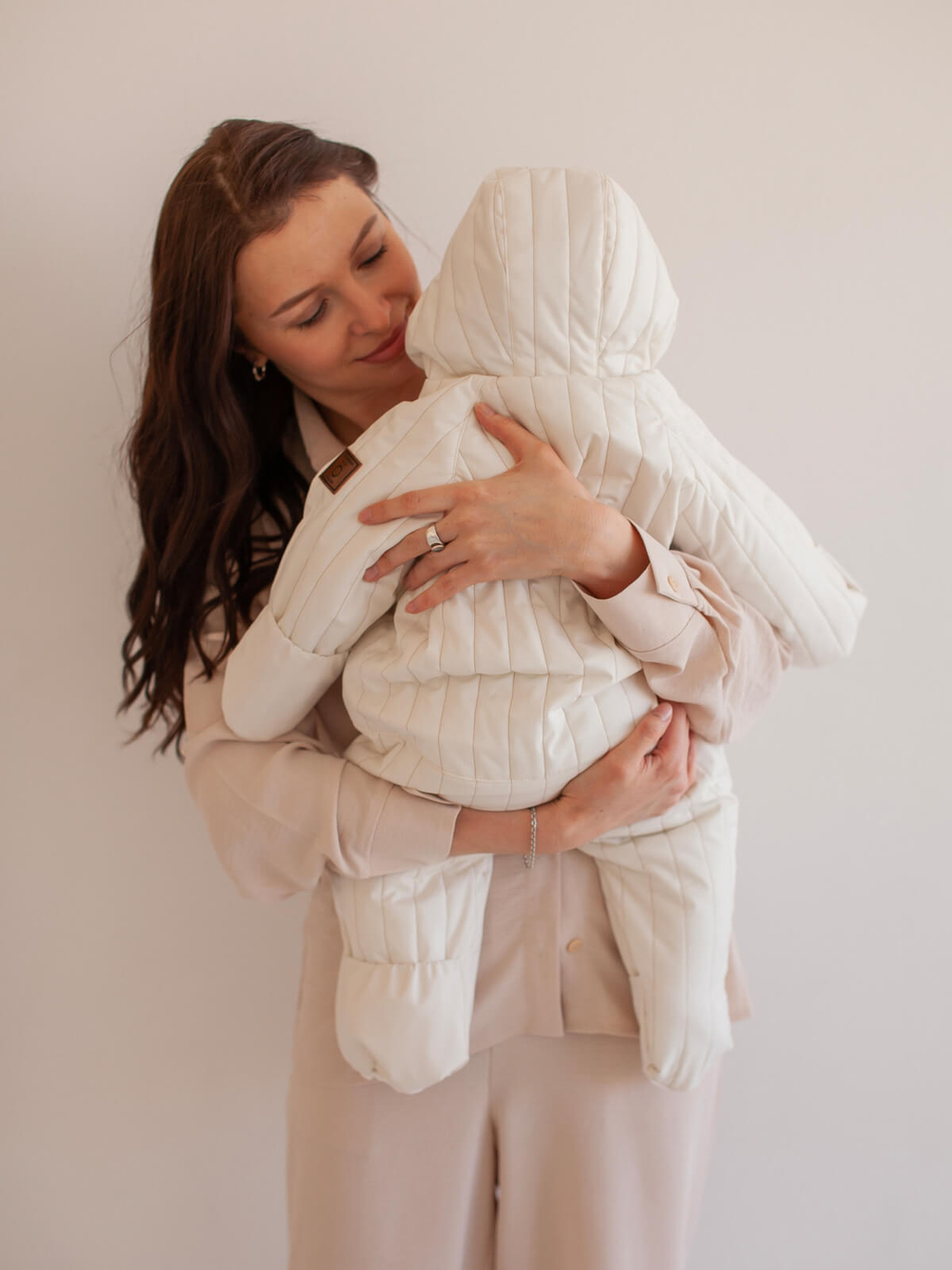 Комбинезон утеплённый стёганый Mjölk Ecru, 100гр/м2