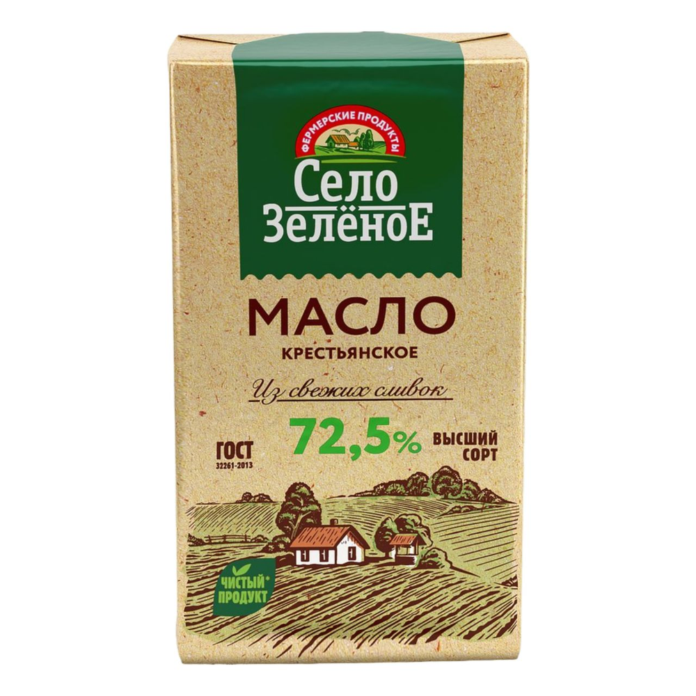 Масло "Село Зелёное" крестьянское 72,5% 175г