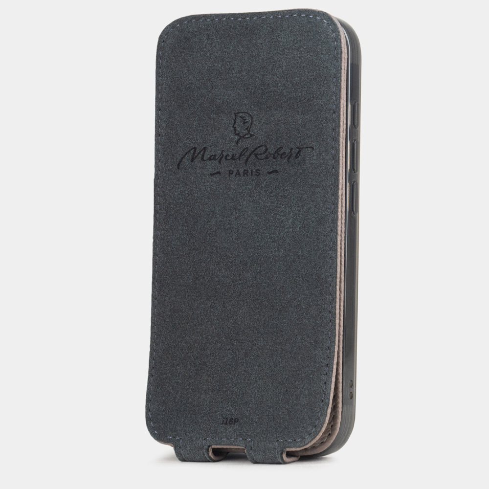 Чехол для iPhone 17 Pro Max Robert Теленок Серо-коричневый Saffiano