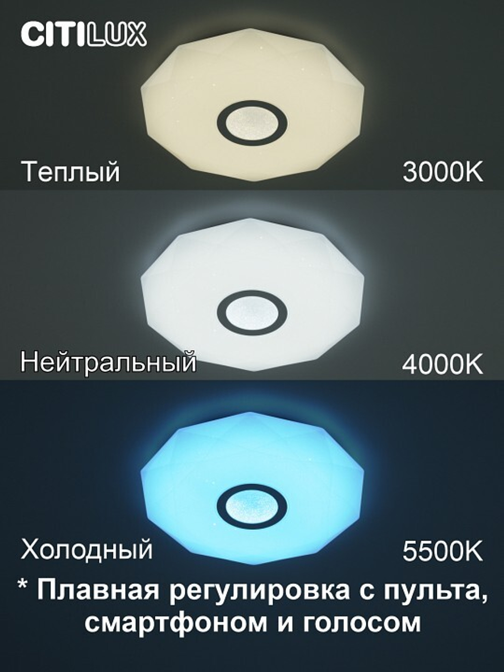 Накладной светильник Citilux Диамант Смарт CL713A30G