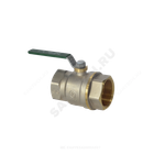 Кран шаровой латунь хром R250W Ду 32 Ру42 ВР рычаг зеленый Giacomini R250WX026