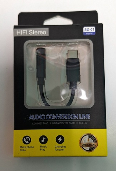 330_ Переходник с разъема Туре-С на разъем 3.5 AUX арт. SX-01, черный