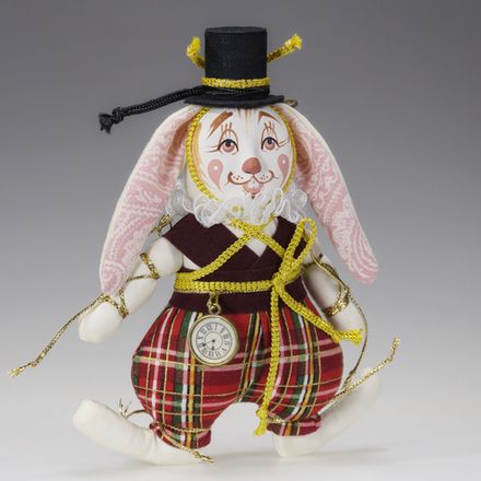 Ёлочная игрушка Белый кролик в цилиндре