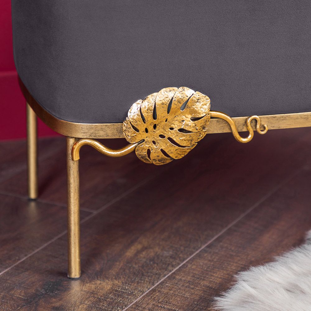 Банкетка Monstera Deliciosa (Монстера) Серая Амбер