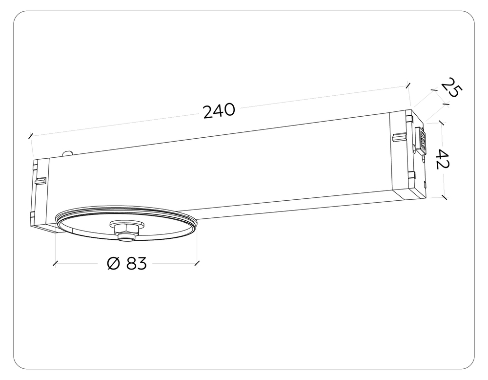 A2541 WH белый крепеж трековый для корпуса DIY D85mm 232*83*55