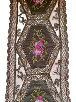 Кружево декоративное с вышивкой на шелке и на мягкой сетке ш -11см Франция 1м