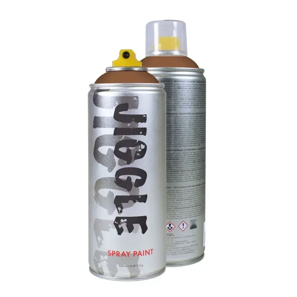 Аэрозольная краска для граффити в баллончике JIGGLE PRO суперматовая, 520 мл, MOCCA / Мокка