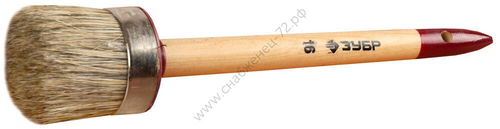 ЗУБР УНИВЕРСАЛ 55мм, светлая натуральная щетина, деревянная ручка, Круглая кисть, МАСТЕР (01501-55)