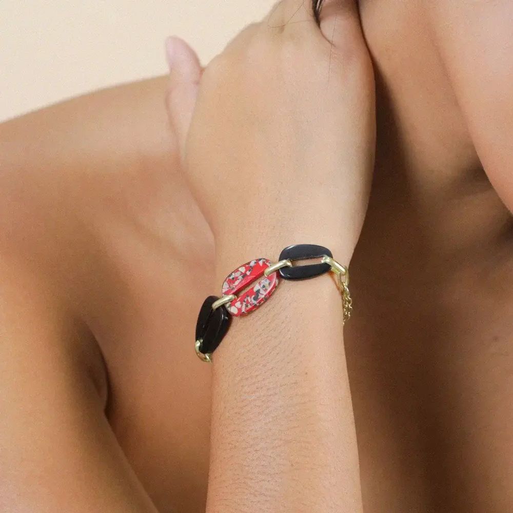 Кольцо Nature Bijoux, Sicilia, разъемное, с далматинской яшмой в смоле, NB25.2-19-25885 (красный)