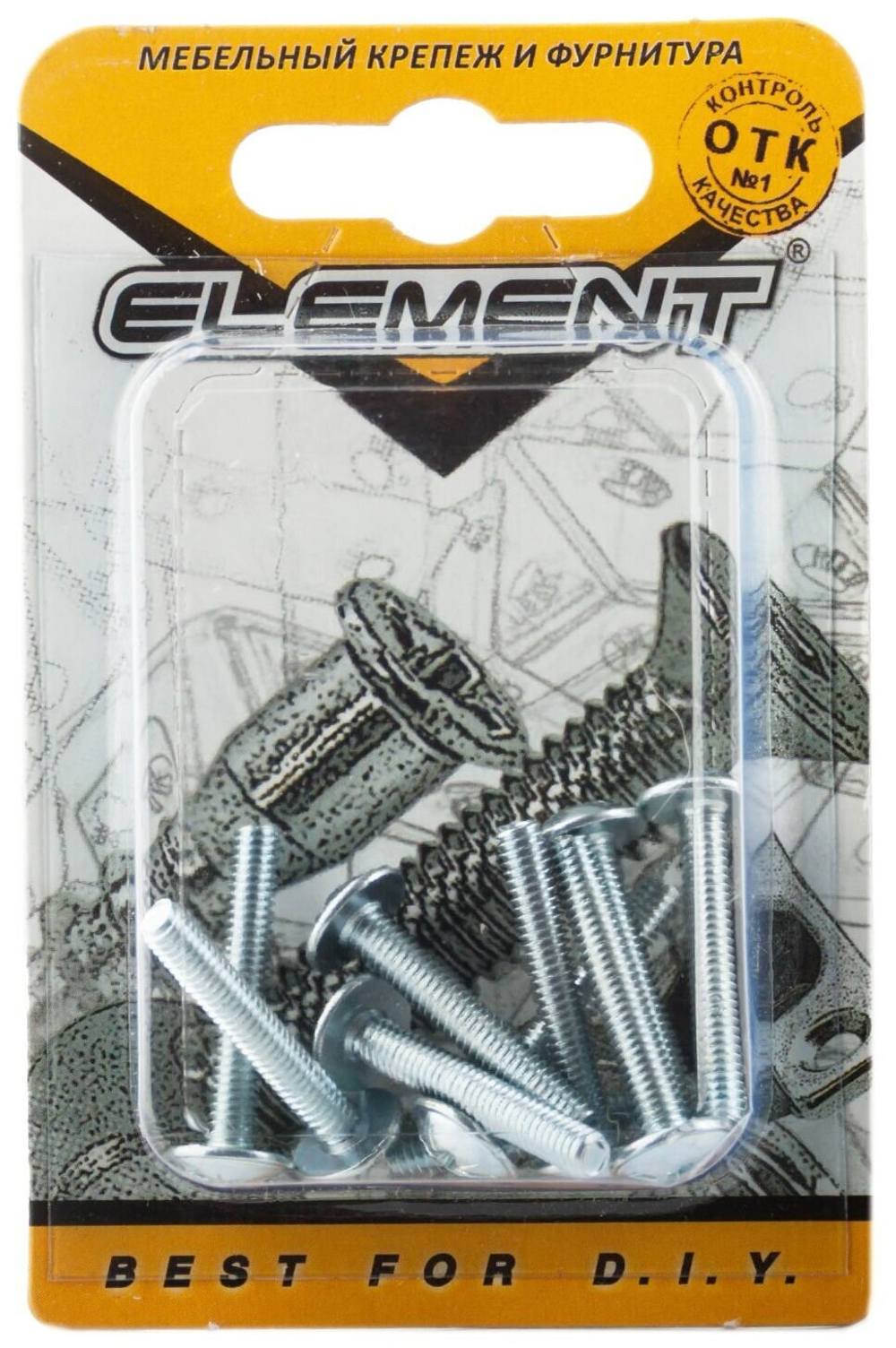 ВИНТ Д/КРЕПЛЕНИЯ РУЧКИ ELEMENT ОЦИНК М4Х20ММ 12ШТ 11134