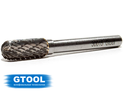Борфреза GTOOL форма C цилиндр со сферическим концом, диаметр головки 8мм