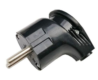 Вилка угловая с кольцом земля 16А