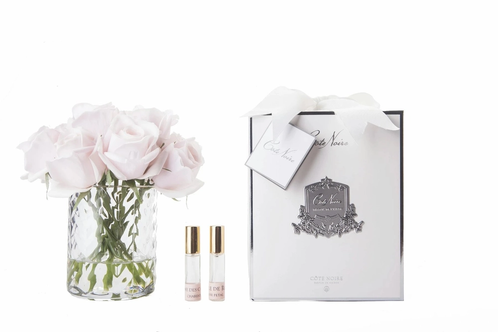 Букет роз ароматизированный и 2 спрея Cote Noire Herringbone Flower Clear розовый