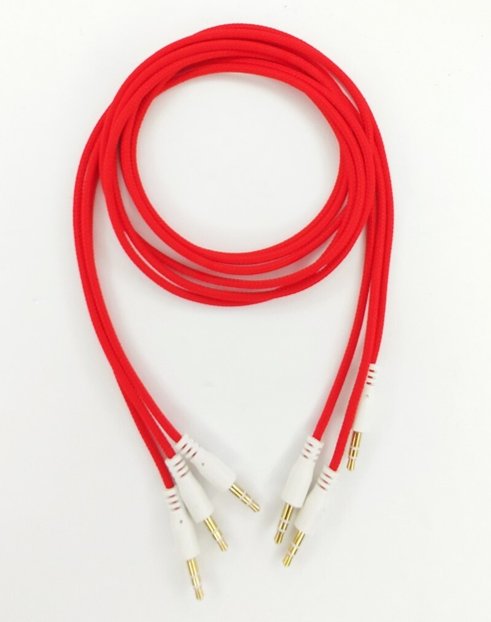 Кабель AUX JD-ADSD-1 тканевый (красный) 1м
