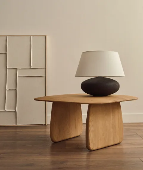 Журнальный столик Pirita из массива дуба в натуральной отделке, 70x70 см