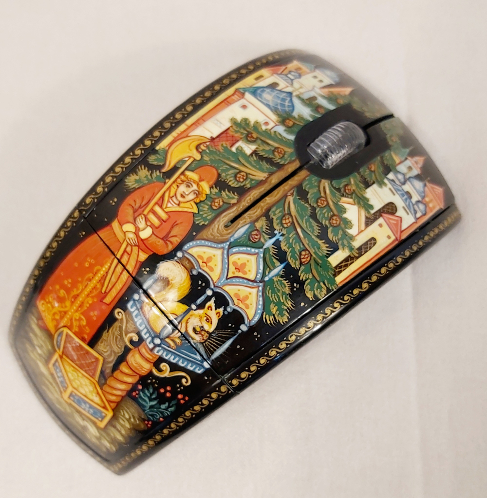 Мышь беспроводная с ручной росписью "Сказка о царе Салтане"