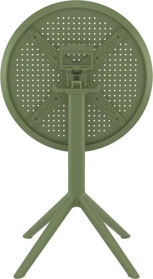 Стол пластиковый складной Sky Folding Ø60, оливковый