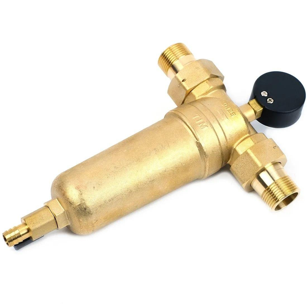 Фильтр с манометром 1" для гор.воды TIM JH-3001