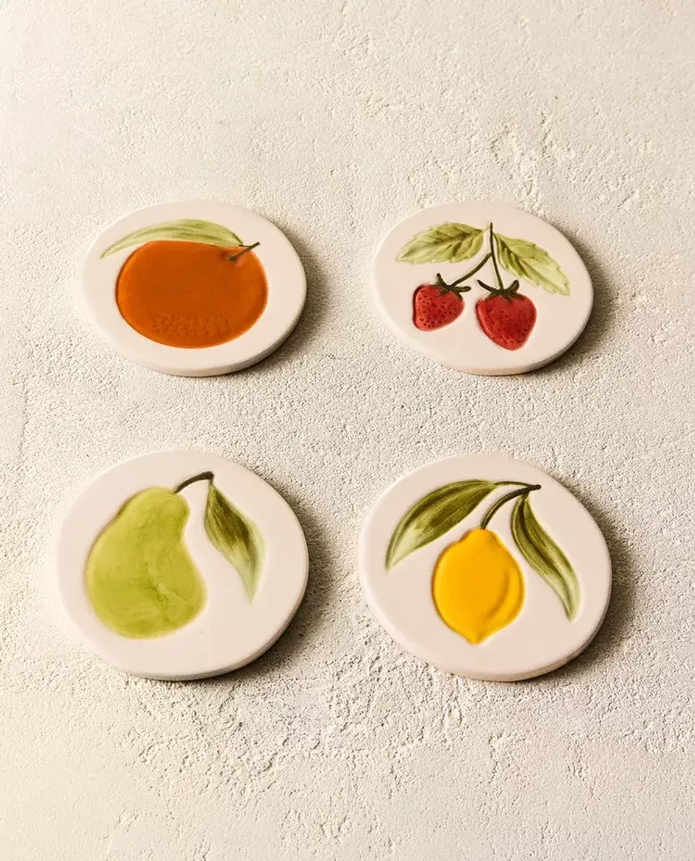 ZARA HOME КЕРАМИЧЕСКАЯ ПОДСТАВКА (НАБОР ИЗ 4 ШТ.), ЖЕЛТЫЙ